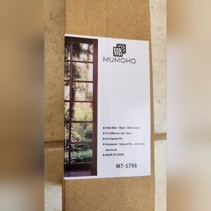 3D Door Sticker Mural Peel and Stick 77cmX200cm Mumoho Trees Window Forest #Y